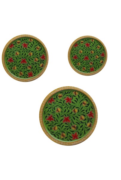 Wooden Wall Decor Plates - Set of 3 